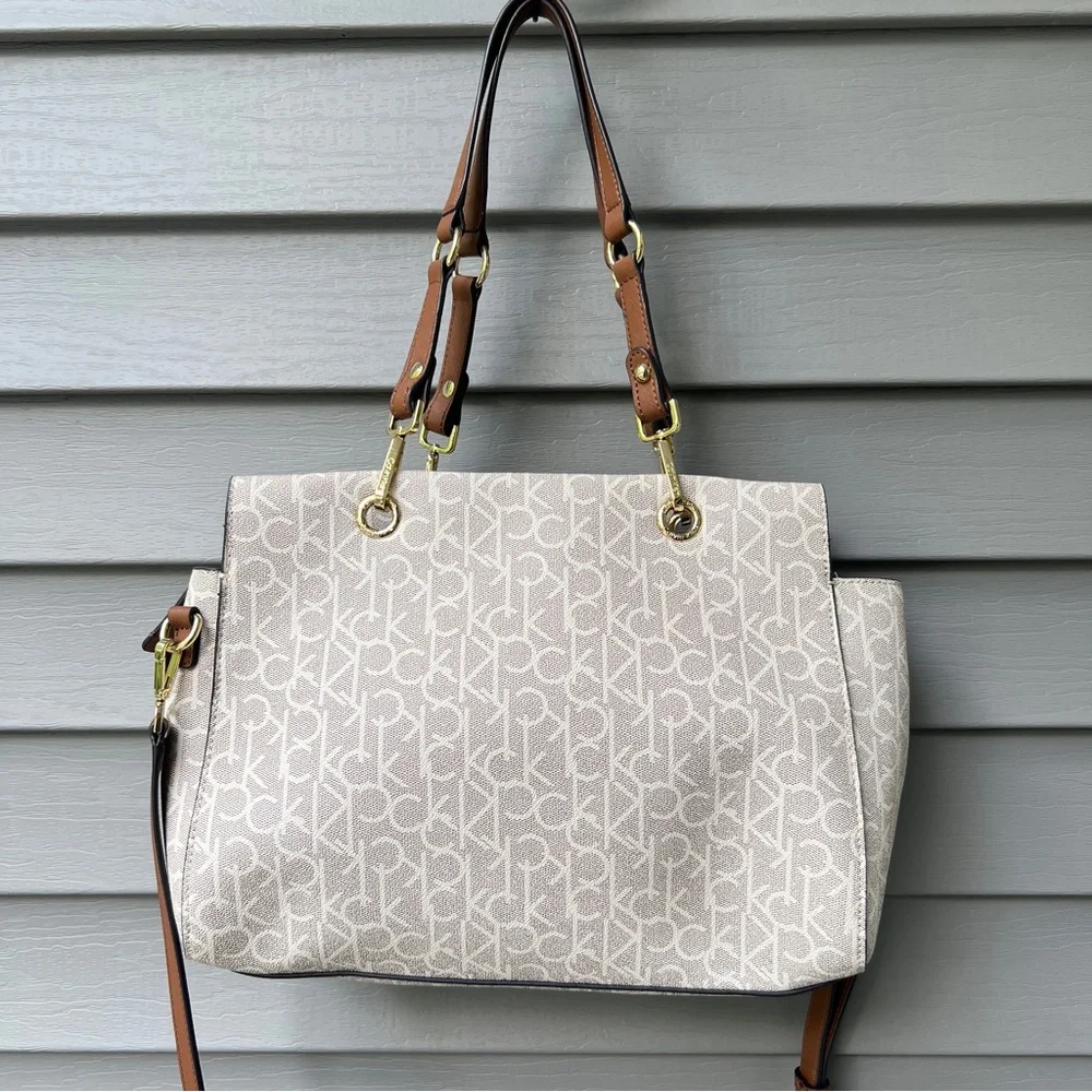 Calvin Klein Sonoma Satchel Crossbody Bag Adjustable Strap Shoulder bag Khaki